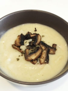Cauliflower Soup with Roasted Mushrooms Recipe