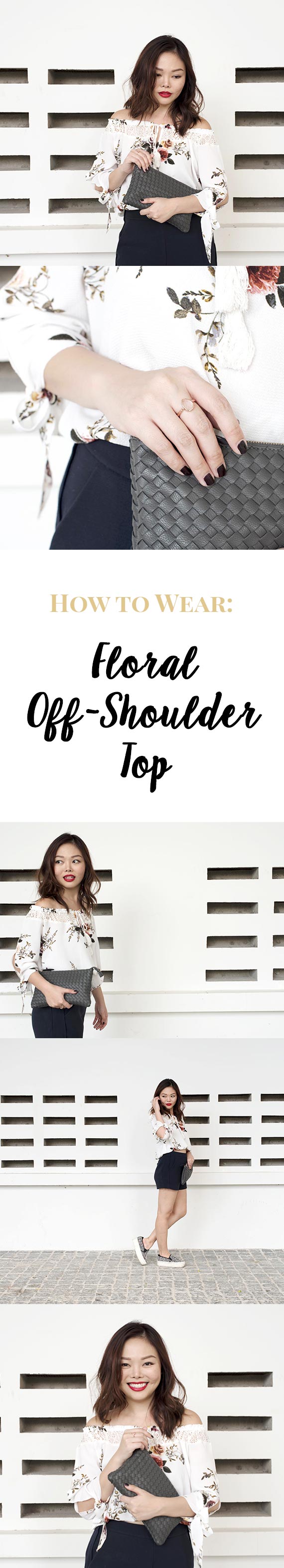 How to Wear: Floral Off-Shoulder Top by The Skinny Scout (Subscribe now!)